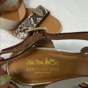 Coach and Four Brown and Snakeskin Sandals